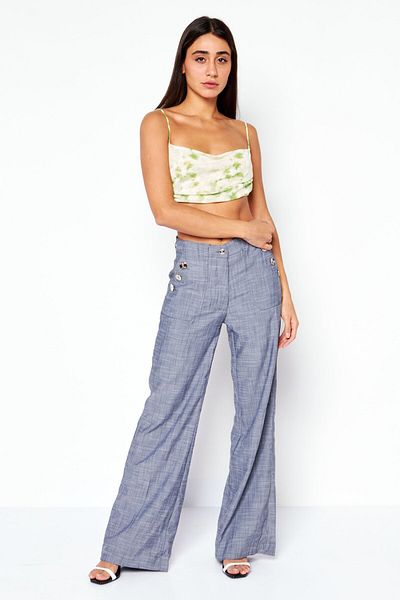 Hanna Schönberg x NA-KD Hanna Schonberg X Na-kd Women Square Neck Sleeveless Textured Crop Top, Multicolor