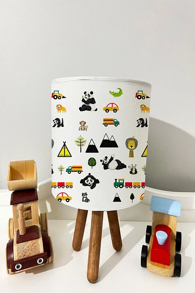 dekomingo TRAFFIC PANDAL PATTERNED BABY AND CHILDREN'S ROOM LAMP