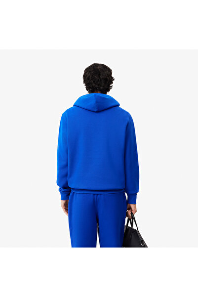 Lacoste Erkek Classic Fit Dik Yaka Baskılı Mavi Sweatshirt