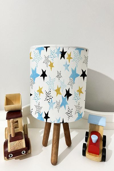 dekomingo BLUE STARS PATTERNED BABY AND CHILDREN'S ROOM LAMP