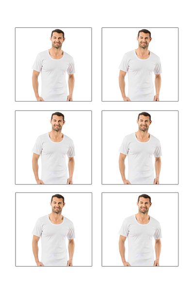 ÖZKAN underwear Özkan 0115 6-Pack Men's 100% Cotton Rib Fabric Stretchy Comfortable Wide Collar Short Sleeve Undershirt Undershirt