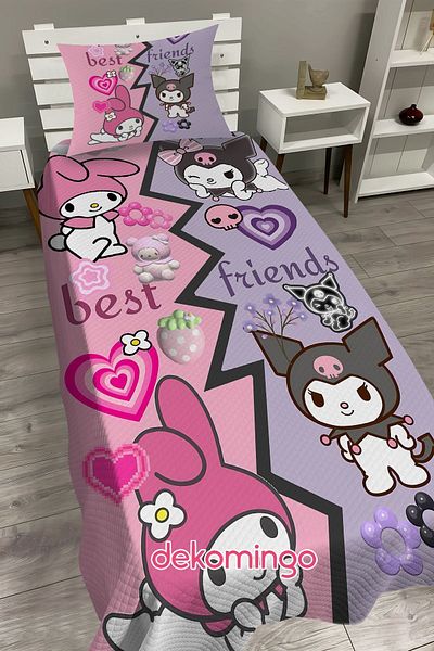dekomingo Best Friends Kuromi My Melody Baby and Child Base Pique Set