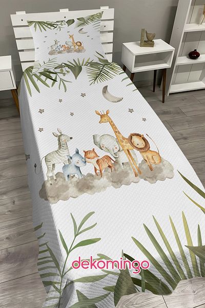 dekomingo Tropical Animals on the Cloud Baby and Child Base Pique Set