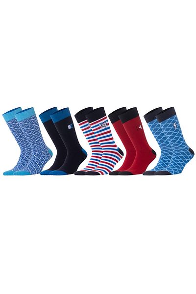 Biggdesign Set de 5 șosete pentru bărbați Ocean