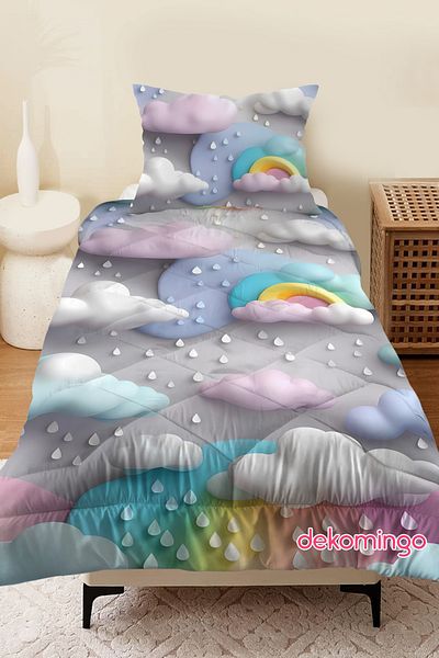 dekomingo Three-Dimensional Clouds Baby and Children's Room Quilted Quilt