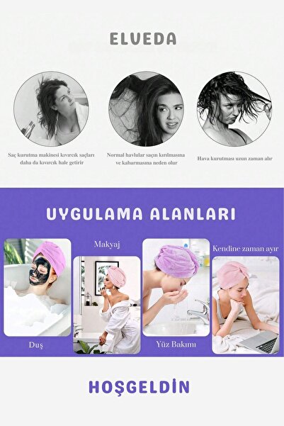 Miss Paris Home Рушник для волосся з гумкою - для догляду за обличчям та сушіння волосся після ванни