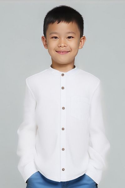 minojoy Boy's Shirt - Roman Ecru, Cotton