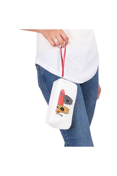 Biggdesign Faux Leather White Cats Makeup Bag