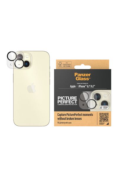 PanzerGlass واقي عدسة PicturePerfect لهاتف iPhone 15 وiPhone 15 Plus - شفاف