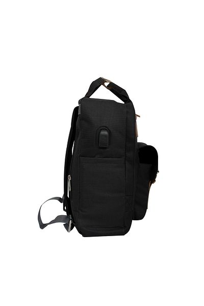 Biggdesign Hunderucksack mit USB-Anschluss Schwarz