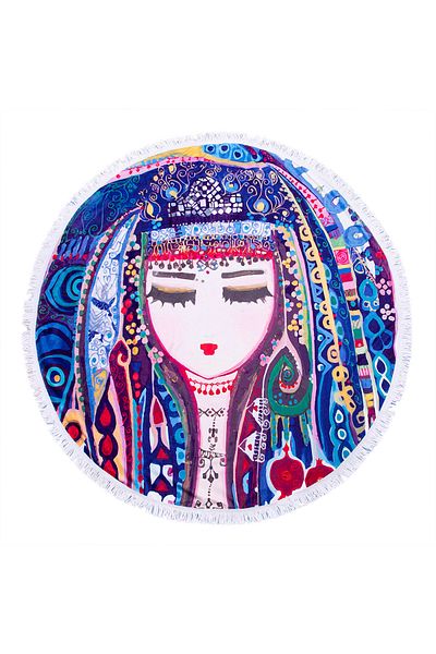 Biggdesign Prosop de plajă rotund Blue Water