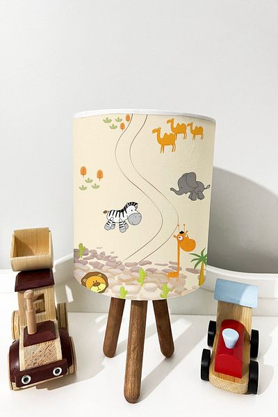 dekomingo Cream Floor Animals Tropical Baby and Children's Room Lampshade