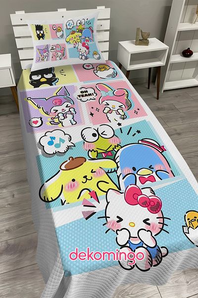 dekomingo White and Colorful Sanrio Patterned Baby and Children's Room Pike Set