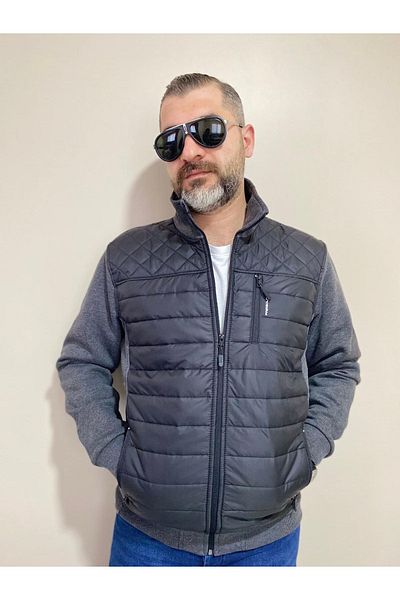 BENESSE Μπουφάν και παλτό με τρεις κλωστές με καπιτονέ ζιβάγκο μπροστά