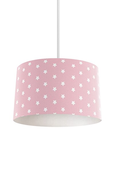 dekomingo PEMBE ZEMİN YILDIZ DESENLİ ÇOCUK VE BEBEK ODASI AVİZE