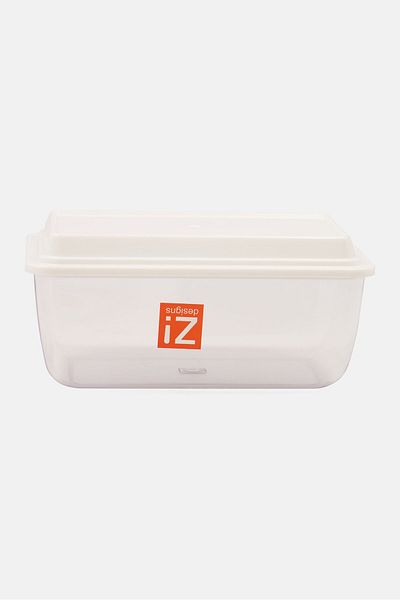 Zak! Designs صينية زبدة محكمة الغلق مع غطاء، باللون الأبيض