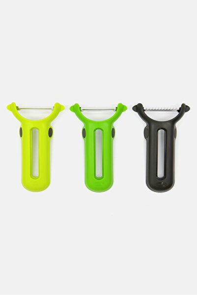 Chefn Stack and Peel 3 Pcs Peeler Set, Lime Green