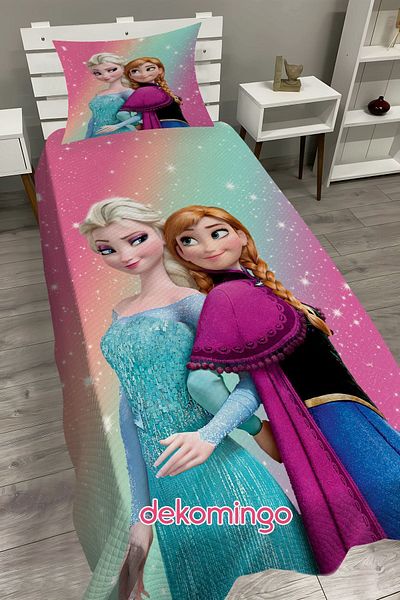 dekomingo Rainbow Elsa Anna Baby and Kids Base Pique Set