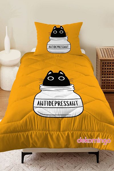 dekomingo Baby and Child Black Cat Anti Depression Quilted Yorgan Room