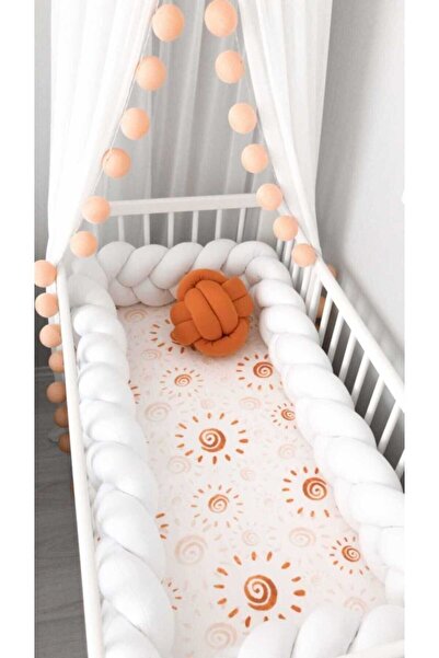 düğüm yastık 360 cm 3 ÖRGÜ BEŞİK KORUMALIK - BEYAZ ( 60X120 CM BEŞİKLERE UYGU...
