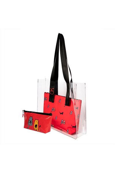 Biggdesign Cats Clear Bag And Travel Makeup Bag