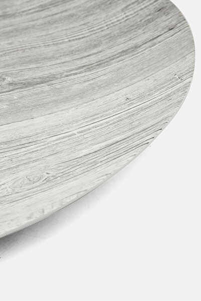 Zak! Designs Fjord Round Platter with Wooden Decoration 45 cm,Grey