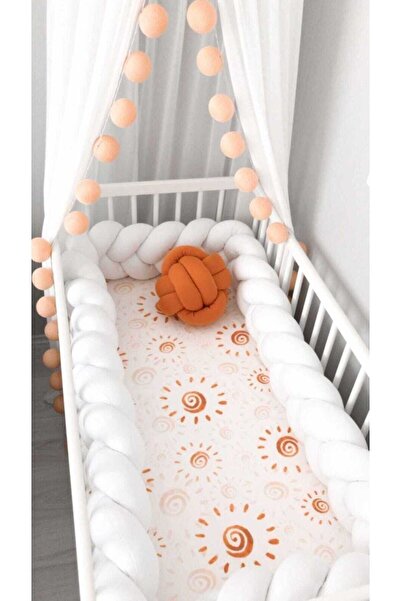 düğüm yastık واقي سرير محبوك 210 سم 3 - أبيض