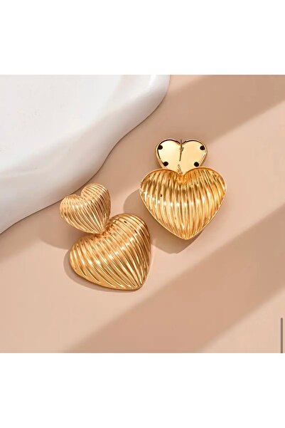 El Major Şık Çok Katmanlı Kalp Sallantılı Küpe