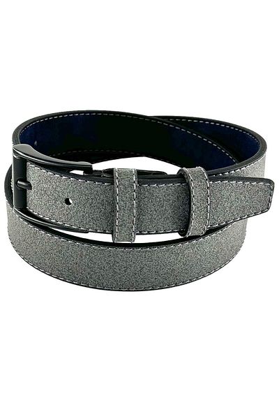 Süzer Deri Παιδική ζώνη 3 εκ. Γκρι Faux Leather - Classic Waiter Model - G15