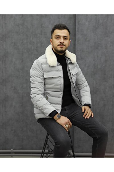 Markova 4645 YAKA KÜRKLÜ KIŞLIK ŞİŞME MONT (TAŞ)