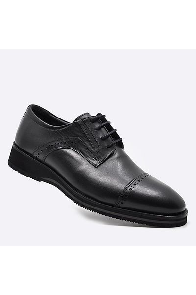 Fosco Black Genuine Leather Men's Casual Shoes - 3143 46