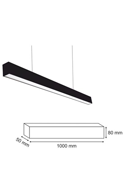 LINEAR 200cm (64w) Beyaz Işık (6500k) Siyah Kasa Lineer Led Aydınlatma Avize