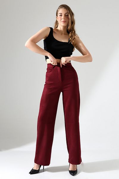 winmoda Light Suede Trousers - Wide Leg Bagy Model