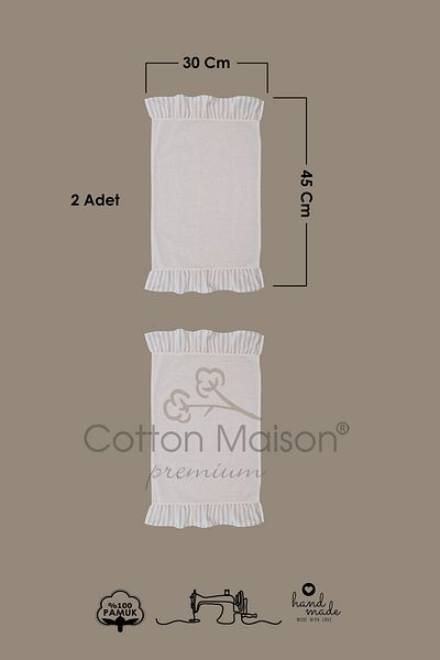cotton maison Комплект от 2 подложки за хранене с ретро волани - 30x45 см
