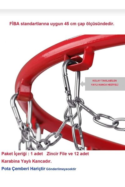 Anatolia Store سلسلتين وشبكة كرة سلة احترافية محمولة - سهلة التركيب