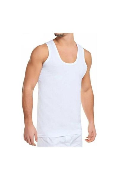 EKAY Men's Thick Strap White Undershirt Set of 6