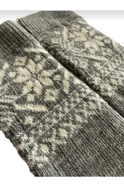 Yonca Butik Wool Knee Length Patterned Boot Socks