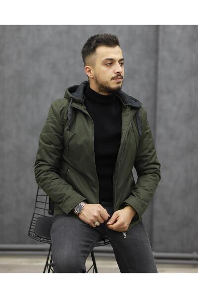 BIGAZZI BİGAZZİ 95328 KAPŞONLU KIŞLIK MONT (YEŞİL)