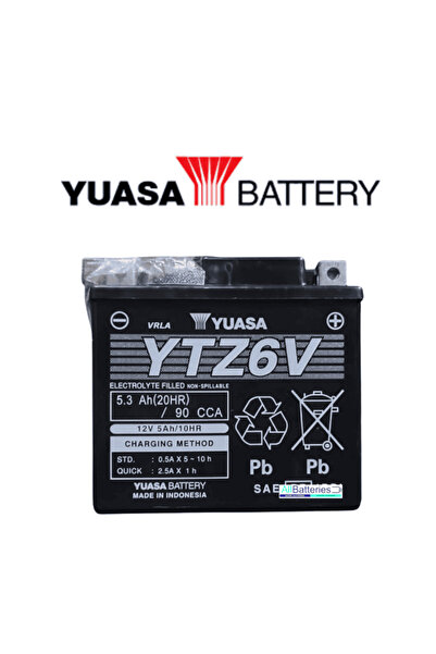 Yuasa YAMAHA DELİGHT 115/125- HONDA CB R 125 / NSC VİSSİON 110 - YUASA YTZ6V AKÜ