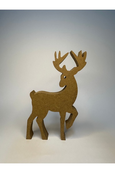 arkt تمثال غزال خشبي قابل للطلاء بطول 15 سم، مناسب لعيد الميلاد، خيار ديكور ط...