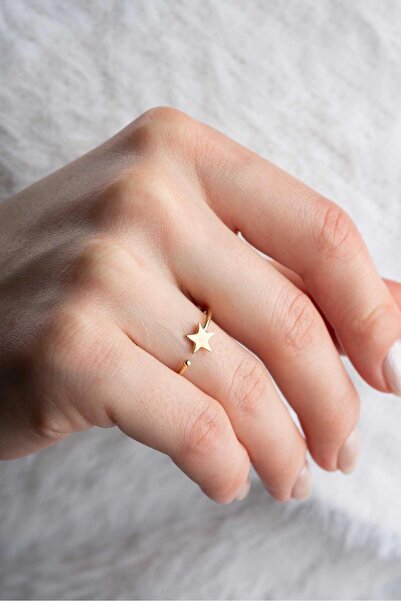 Bayar Gold 14 Ayar Altın Açık Tasarımlı Yıldız Yüzük