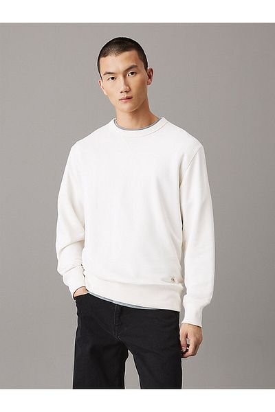 Calvin Klein Men's White Regular Fit Sweatshirt
