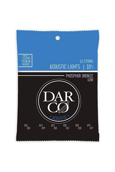 MARTIN & CO Martin Co Darco D200 Phosphor Bronze 12 String Acoustic Guitar String, Light 10-47