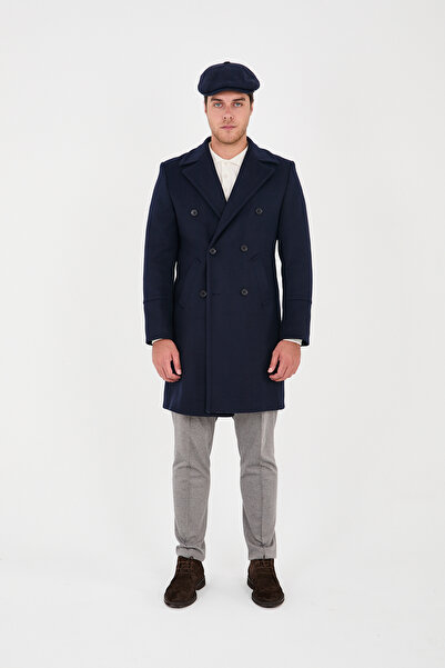 Frappoli Ανδρικό παλτό διπλό στήθος - Παλτό κανονικής εφαρμογής