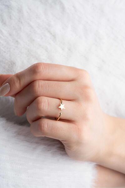 Bayar Gold 14 Ayar Altın Açık Tasarımlı Yıldız Yüzük