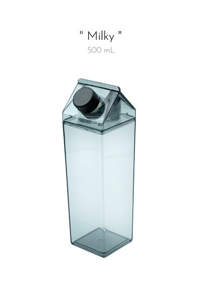 fitmart Milky - 500ml Mica Milk Box Designed Water Coffee Beverage Bottle| Not Glass| Coffee And Presentation Cup