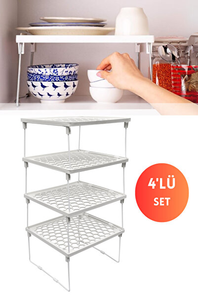 Dorcia Home 4 Adet Ayakkabılık, Dolap içi Düzenleyici Raf