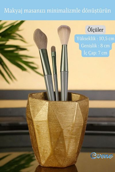Evene Organizator de machiaj de culoare aurie - Organizator pentru pensule Model 2