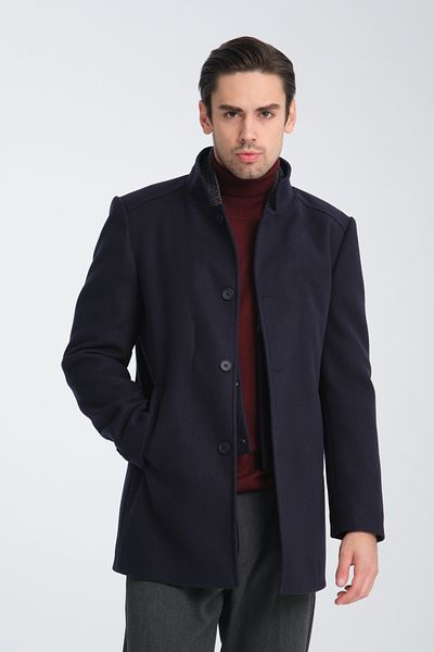 Frappoli Ανδρικό παλτό με χοντρή κοπή - Ριμπ γιακά, Standard Fit