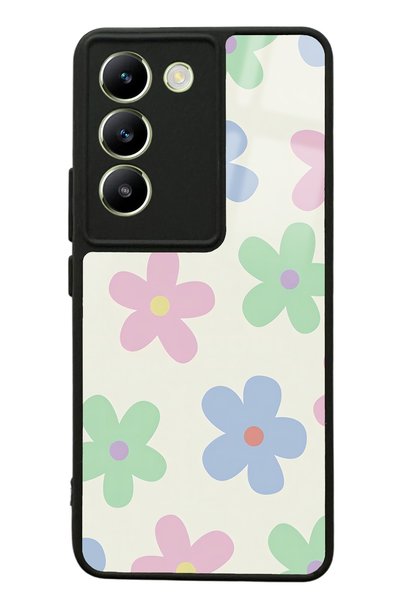 Spoyi Vivo V30 Lite Glossy Phone Case with Nude Flower Design